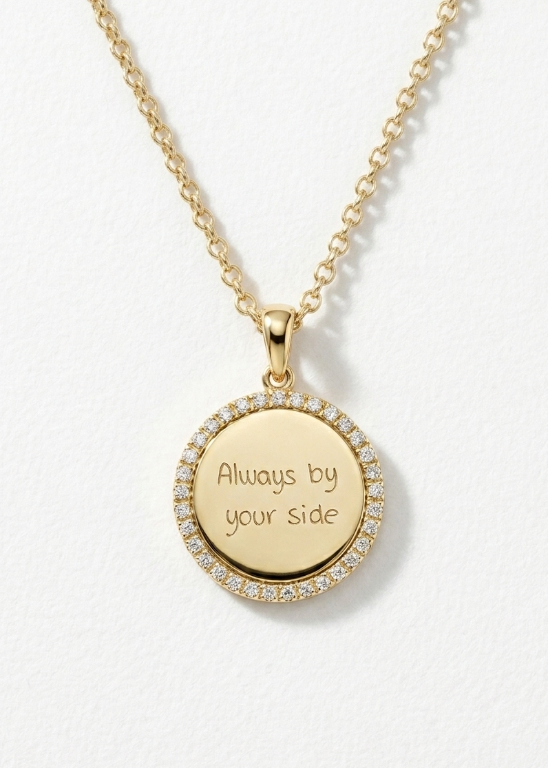 Medalla halo de diamantes personalizable