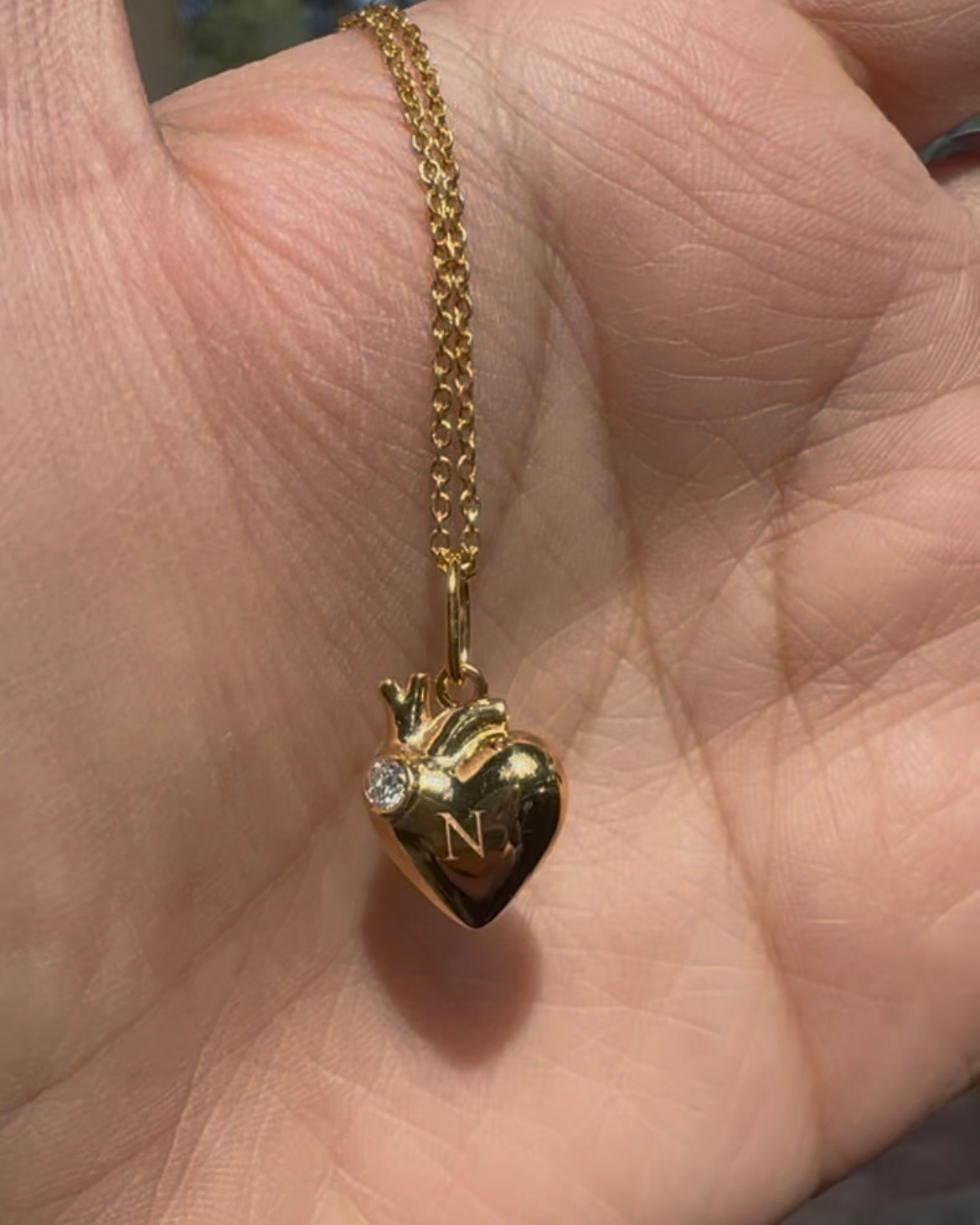 Dije personalizado inicial, piedra de nacimiento